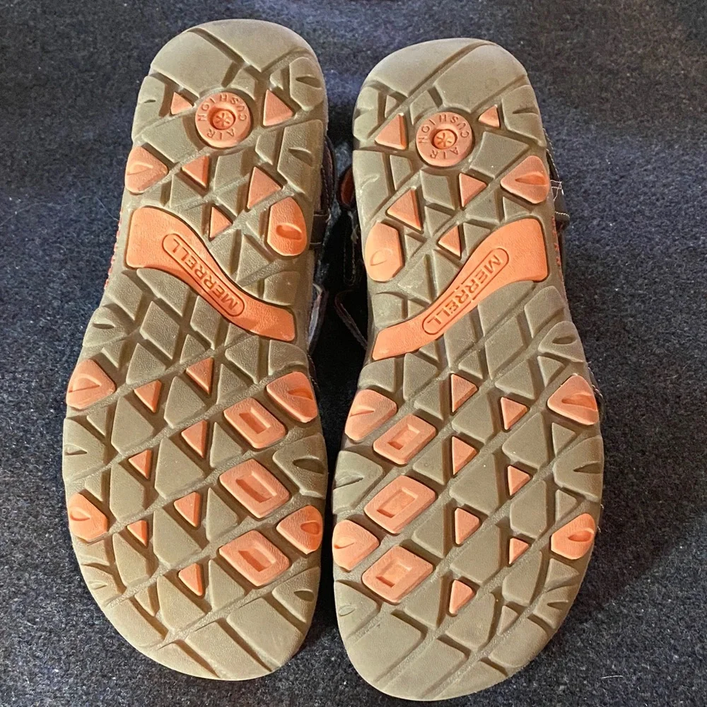 Merrell Brown and Pink Strappy Sandals with Comfort Heel Size 8 - Picture 4 of 7